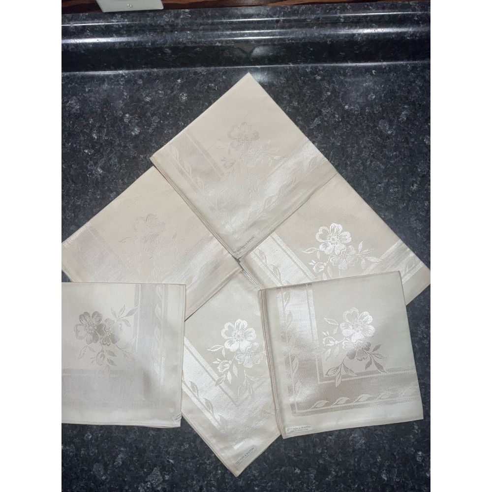 VINTAGE Set of 6 Napkins, Cotton & Rayon, Made In Japan
